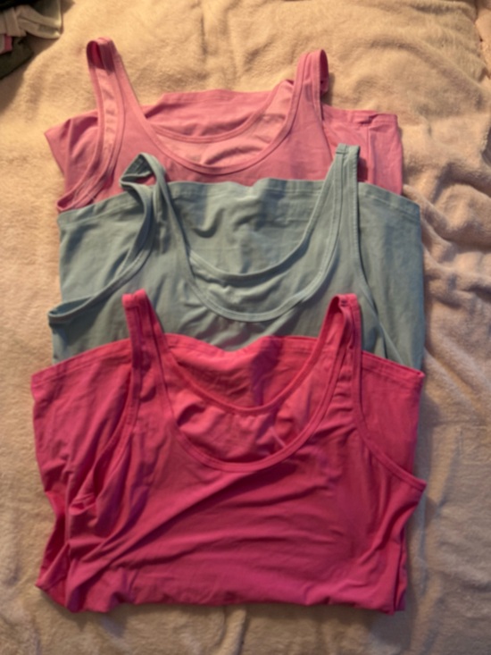 No Boundaries Tops - Women's Sleeveless Tank Top - Pink & Light Blue (3-Pack)